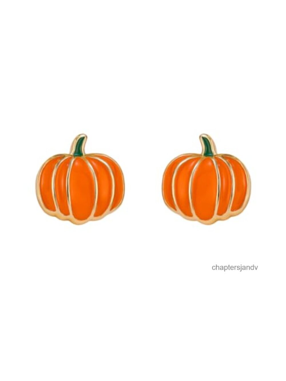 Cute Pumpkin Tiny Small Stud Earrings 925 Sterling Silver Enameled